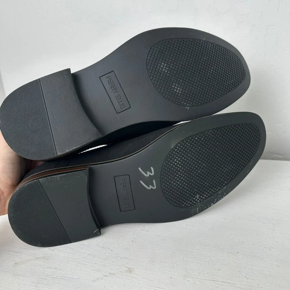 Perry Ellis Dress Shoes Mens 10W Jackson 2 Wide Black Ultra Foam Portfolio